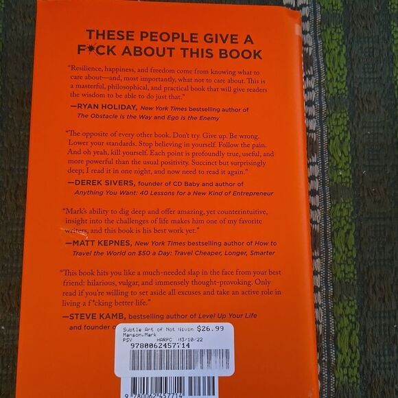 The Subtle Art of Not Giving a F*ck Hardcover Book NEW - Picture 2 of 3